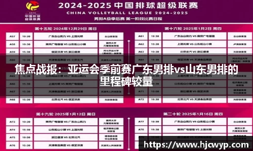 焦点战报：亚运会季前赛广东男排vs山东男排的里程碑较量